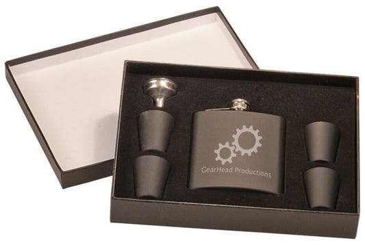 Custom Laser Engraved Flask Gift Set