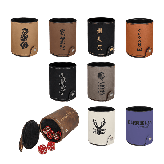 Personalized Vegan Leather Dice Cup