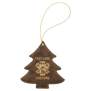Personalized Vegan Leather Ornament with Hanging String
