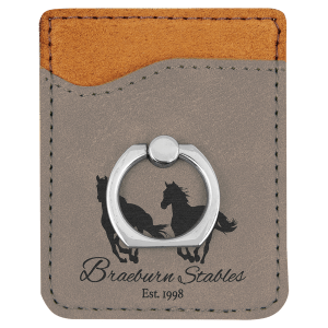 Personalized Vegan Leather Phone Wallet with Ring