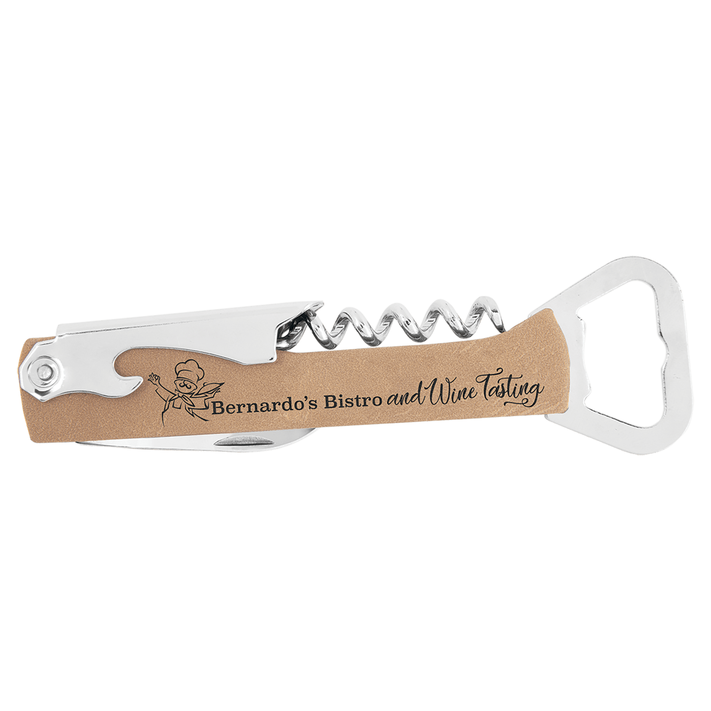 Customizable Vegan Leather Wine Bottle Opener