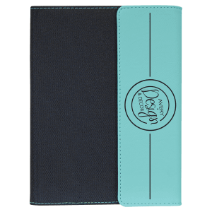 Personalized  7 x 9" Vegan Leather/Canvas Portfolio with Notepad