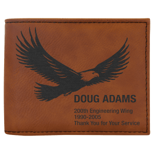 Customized Vegan Leather Bifold Wallet with Flip Out ID Display