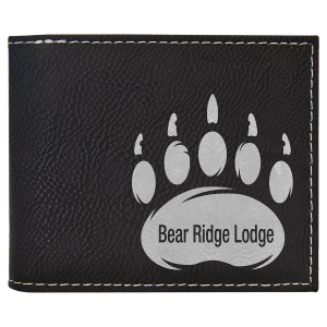 Customized Vegan Leather Bifold Wallet with Flip Out ID Display