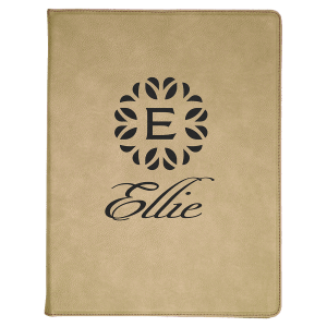 Personalized Laser Engraved Vegan Leather Portfolio with Notepad