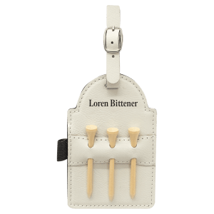 5" x 3 1/4" Personalized Vegan Leather Golf Bag Tag