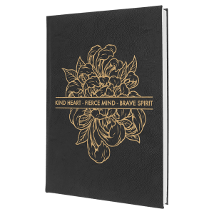 Personalized 7" x 9 3/4" Vegan Leather Journal with Lined Notepad