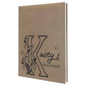 Customized 7" x 9 3/4" Vegan Leather Sketch Book