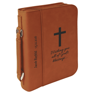 Personalized Laser Engraved Vegan Leather 7 1/2" x 10 3/4" Book/Bible Cover