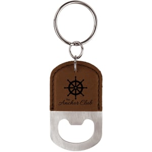 Personalized Vegan Leather Bottle Opener Keychain