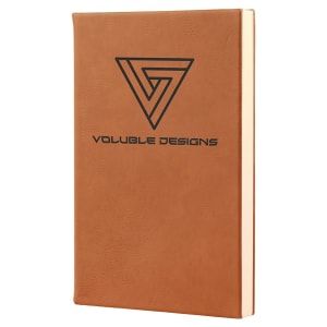 Personalized 5 1/4" x 8 1/4" Vegan Leather Journal with Lined Paper - Laser Engraved