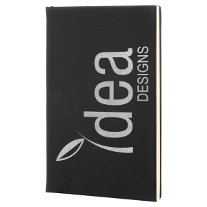 Personalized 5 1/4" x 8 1/4" Vegan Leather Journal with Lined Paper - Laser Engraved