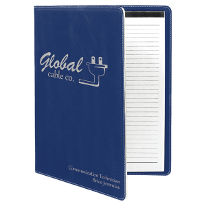 Personalized Full Color Printed Vegan Leather Portfolio with Notepad