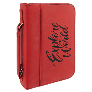 Personalized Laser Engraved Vegan Leather 7 1/2" x 10 3/4" Book/Bible Cover