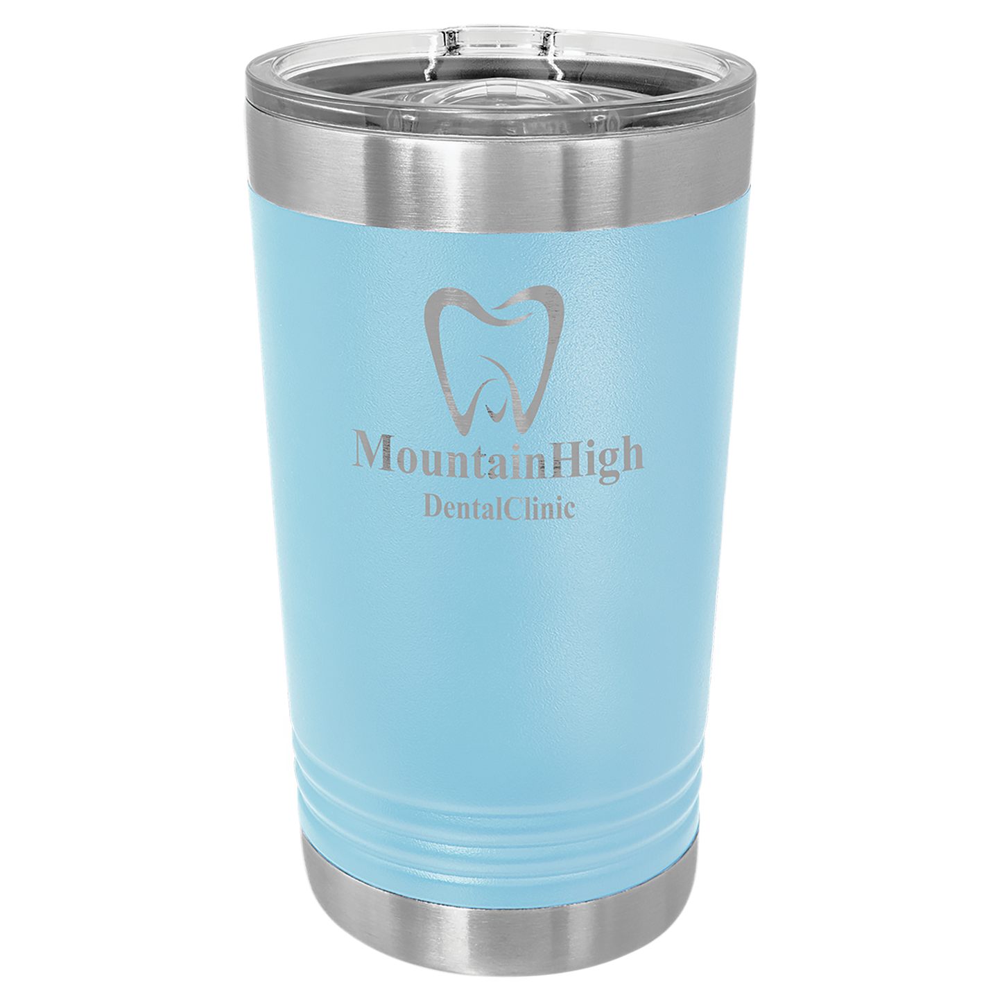 Customizable 16 oz Stainless Steel Vacuum-Insulated Pint with BPA-Free Clear Slider Lid