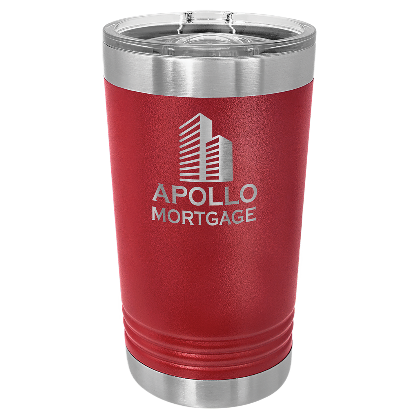 Customizable 16 oz Stainless Steel Vacuum-Insulated Pint with BPA-Free Clear Slider Lid