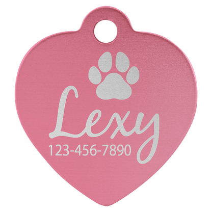 Anodized Aluminum Heart Pet Tag - The Perfect Blend of Style and Safety!