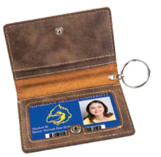 Custom Vegan Leather ID Holder Keychain
