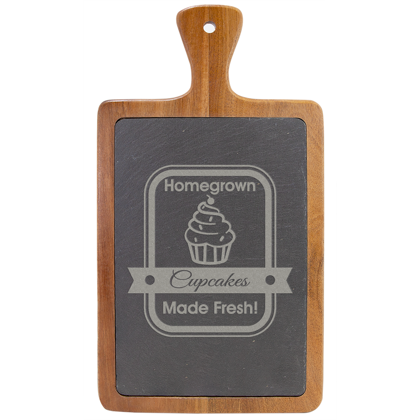 Personalized Acacia Wood Cutting Board with Removable Slate Insert – A Culinary Canvas for Every Kitchen