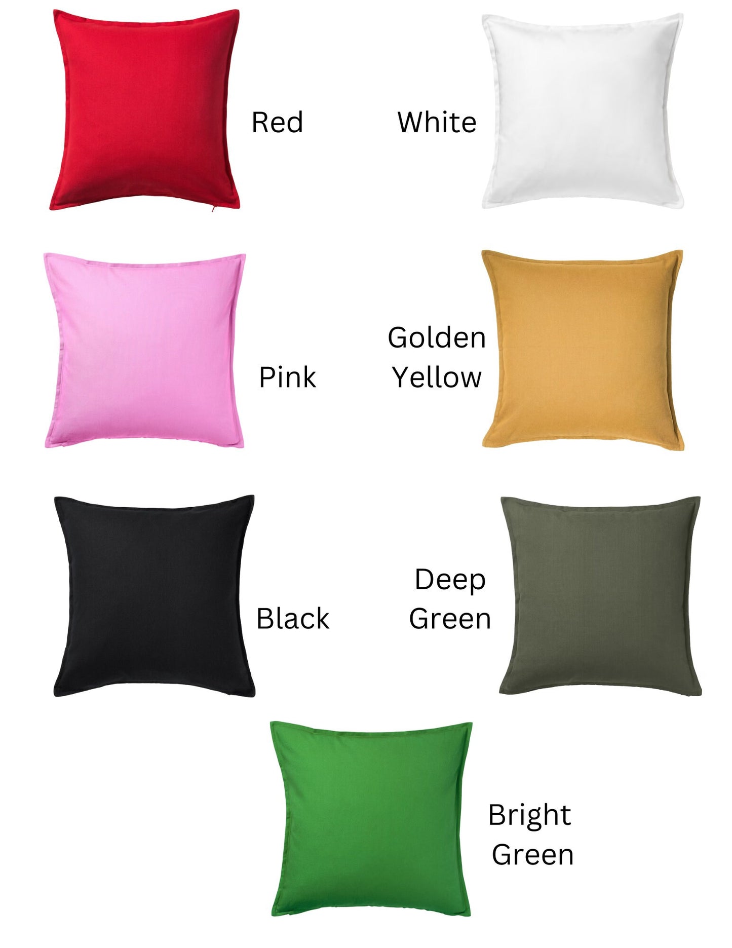 Customizable 20"x20" Cotton Cushion Cover and optional Cotton Cushion with Duck Feather Filling