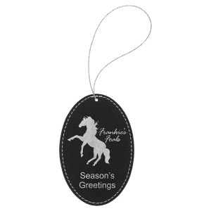 Personalized Vegan Leather Ornament with Hanging String