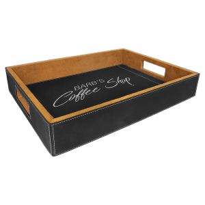Personalized Laser Engraved Vegan Leather Serving Tray