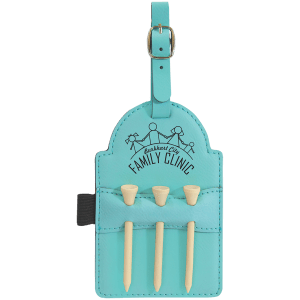 5" x 3 1/4" Personalized Vegan Leather Golf Bag Tag
