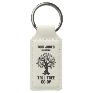 Personalized Laser Engraved Vegan Leather Keychain